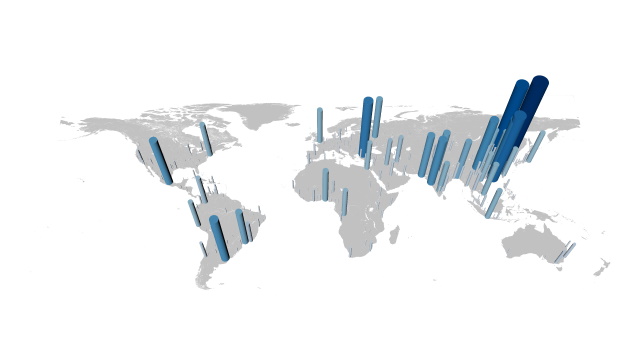 World population with flat background image.
