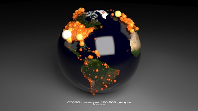 Worldwide COVID-19 Cases per 100,000 People